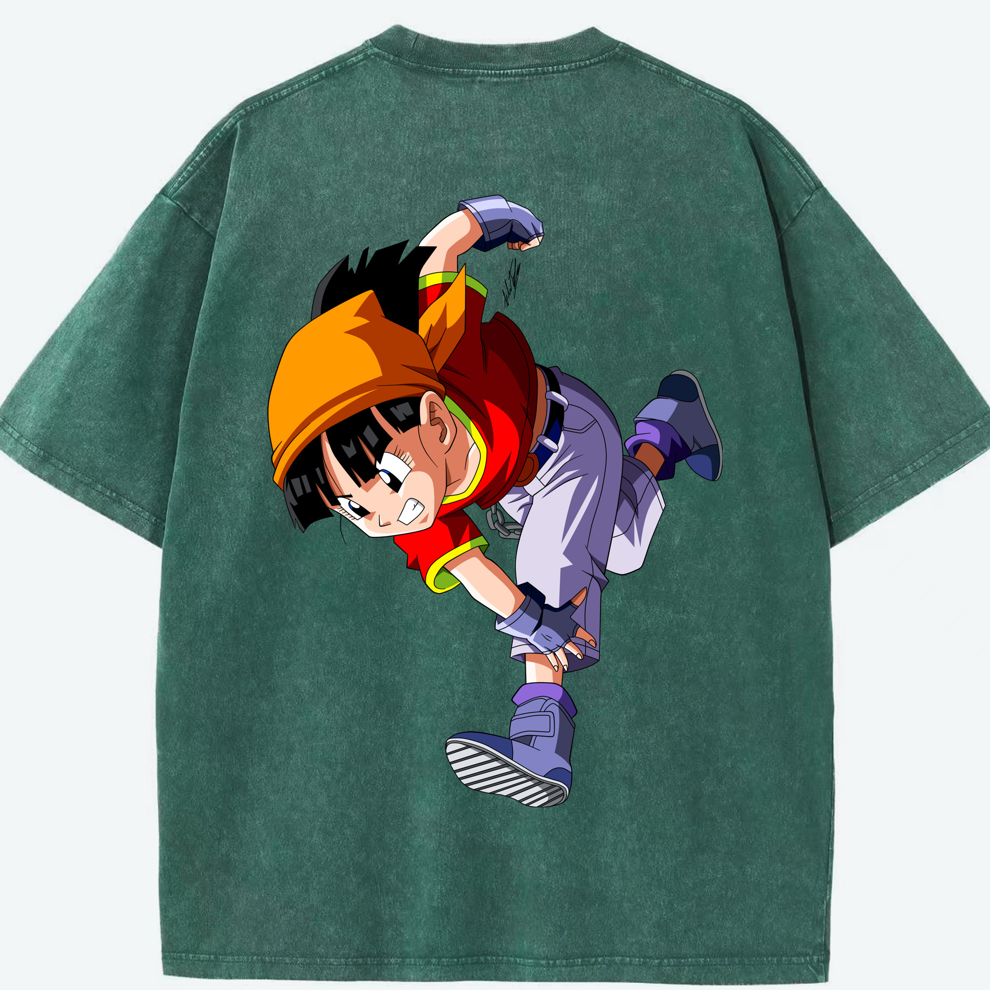 （画像用） ドラゴンボール パン DRAGON BALL Pan 綿100% ヴィンテージ風 半袖Tシャツ（背面プリント）